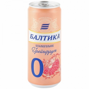 Б/а пиво Балтика №0 Грейпфрут 6 шт*0,33 л